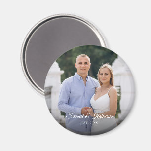 Imã Presente Romântico de Foto Personalizada com Nomes