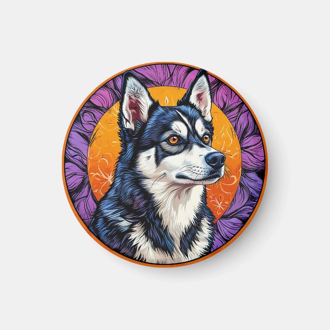 Imã Presente Siberiano Husky (Frente)
