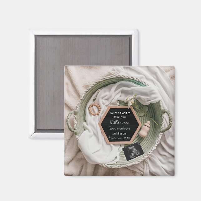 Imã Presente simples de anúncio de gravidez neutro e m (Front/Back)