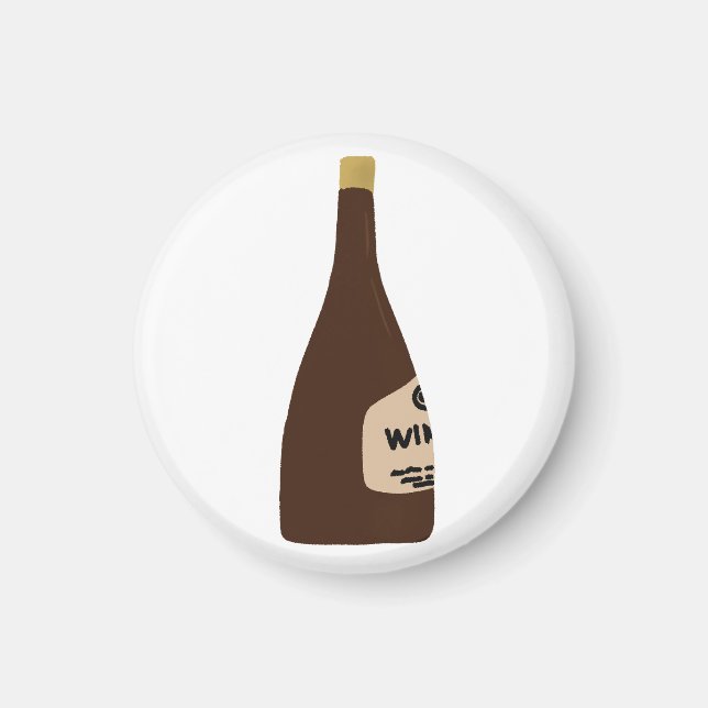 Imã Presente Sommelier Garrafa Marrom Wine Enthusiast (Frente)