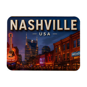 Ímã Presente Souvenir da Cidade da Música de Nashville