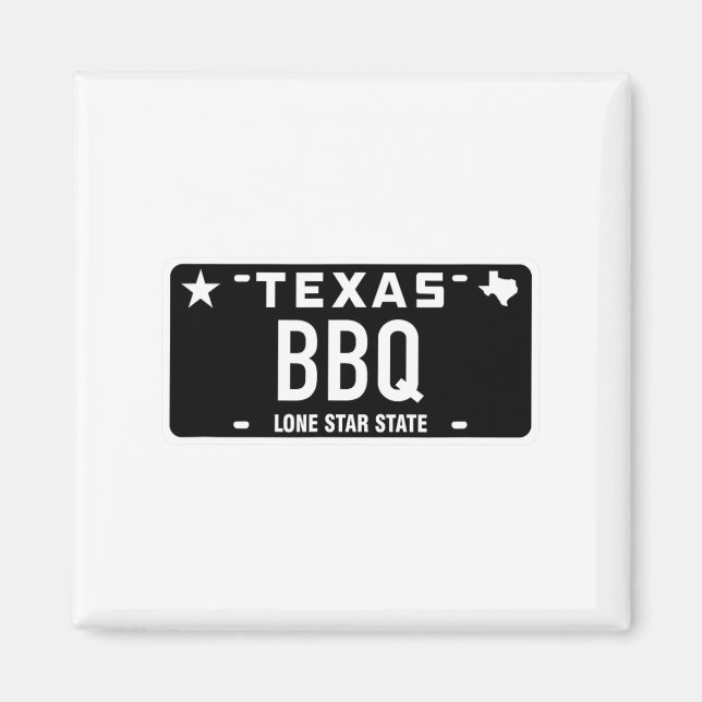 Imã Presente Texas Bbq Placa de Licença Comida Carne T (Frente)