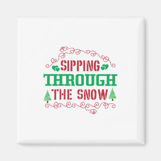 Imã Presente Xmas Passando Pela Neve