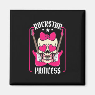 Imã Presente Xmas   Rockstar Princess Skull