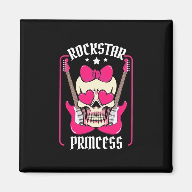 Imã Presente Xmas | Rockstar Princess Skull (Frente)