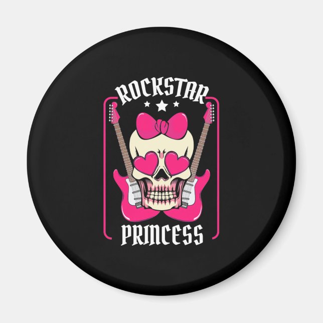 Imã Presente Xmas | Rockstar Princess Skull (Frente)