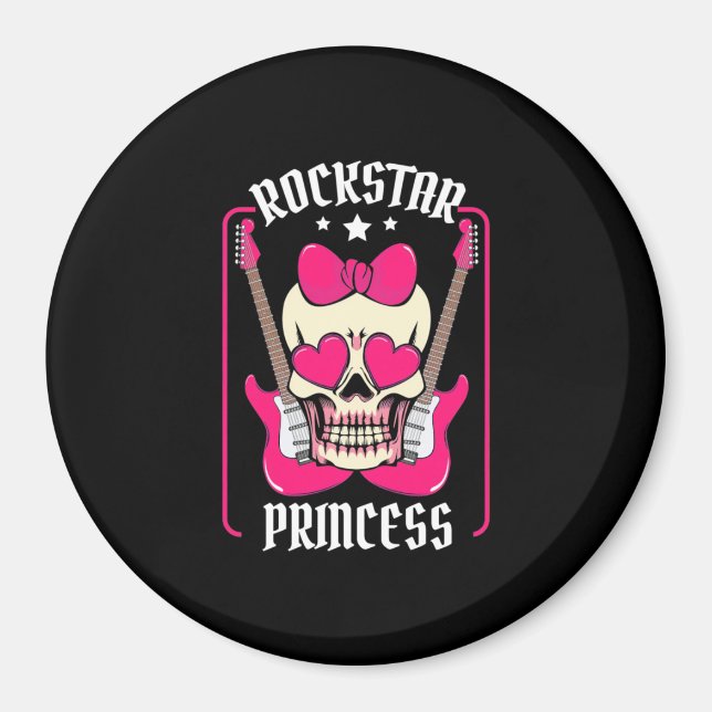 Imã Presente Xmas | Rockstar Princess Skull (Frente)