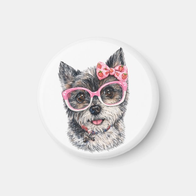 Imã Presente Yorkshire Terrier para Amantes de Cães (Frente)