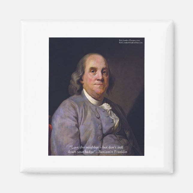 Imã Presentes com a Citação de Ben Franklin "Ama o Teu (Frente)