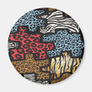 Imã Presentes com Estampa de Puzzle Leopardo Zebra Roc
