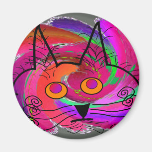 Imã Presentes da arte abstracta dos amantes do gato