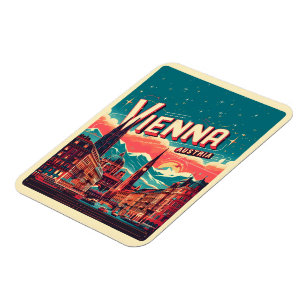 Ímã Presentes da cidade retrô de Viena Áustria paisage
