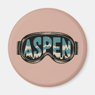 Imã Presentes da estação de esqui Goggles Aspen Snowma