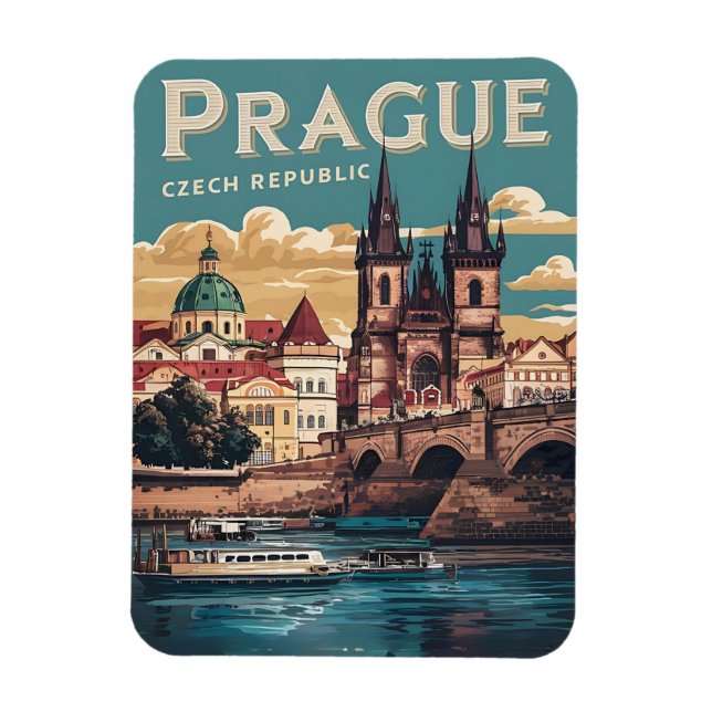 Ímã presentes da república checa da praga viagens vint (Vertical)