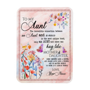 Ímã Presentes da tia  Carta À Minha Tia Amor Da sobri