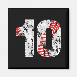 Imã Presentes de 10 anos Número 10 Baseball 10º Aniver