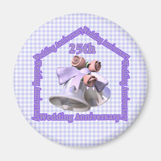 Imã Presentes de 25 de Aniversário (Frente)