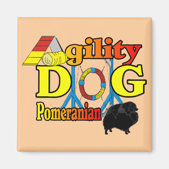 Imã Presentes de Agilidade da Pomerânia (Frente)
