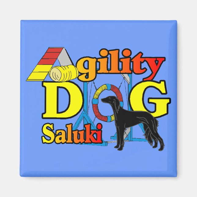 Imã Presentes de agilidade na Saluki (Frente)