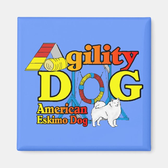 Imã Presentes de agilidade no cão esquimó americano (Frente)