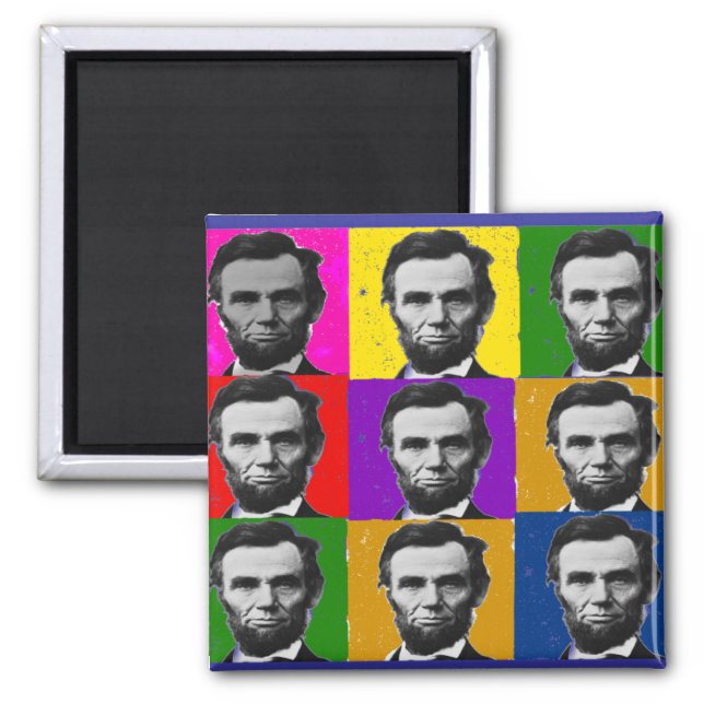 Imã Presentes de Arte de Abraham Lincoln—9 Fotos Exclu (Frente)
