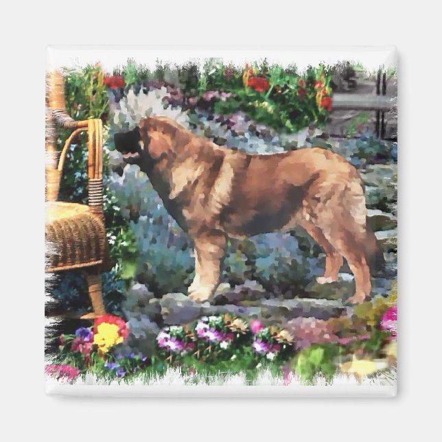 Imã Presentes de arte de Leonberger (Frente)