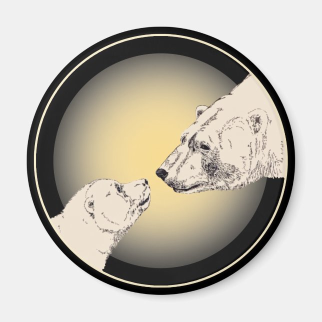 Imã Presentes de Arte de Vida Selvagem Magenta de Pola (Frente)