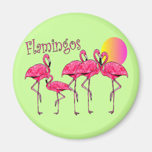 Imã Presentes de Arte Tropical Flamingo