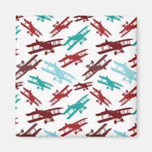 Imã Presentes De Aviador De Padrões De Avião De Bipl