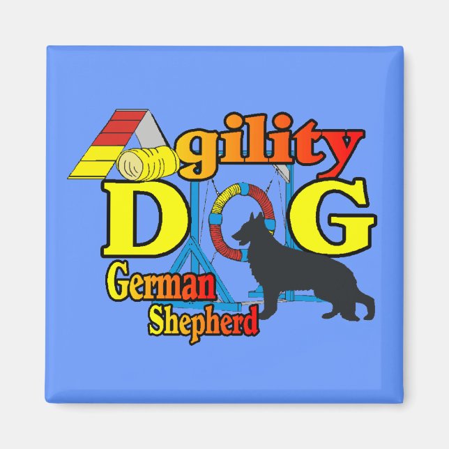Imã Presentes de Camisas de Agilidade do german shephe (Frente)