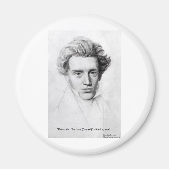 Imã Presentes de Citação de Amor de Kierkegaard "Ame a (Frente)