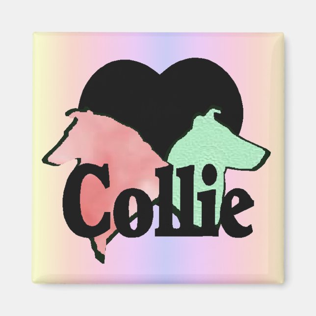 Imã Presentes de Collie Rough and Smooth (Frente)