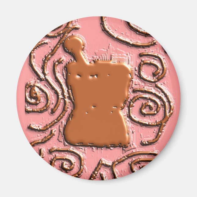 Imã Presentes de Design de Pestle e Mortar FARMACÊUTIC (Frente)