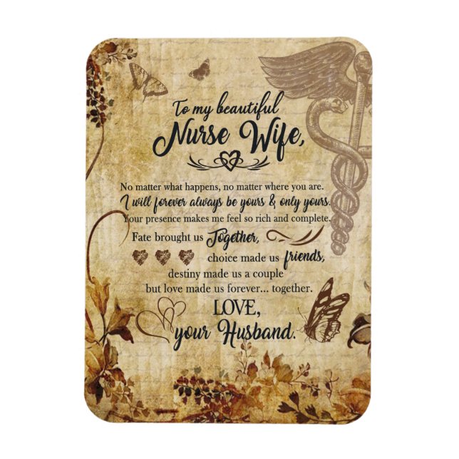 Ímã Presentes De Enfermeira Esposa | Carta Para Minha  (Vertical)