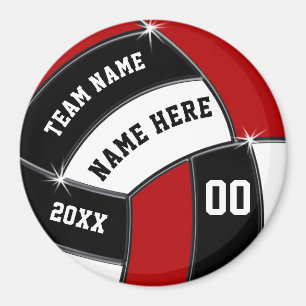 Imã Presentes de Equipe de Voleibol Vermelho, Preto, B