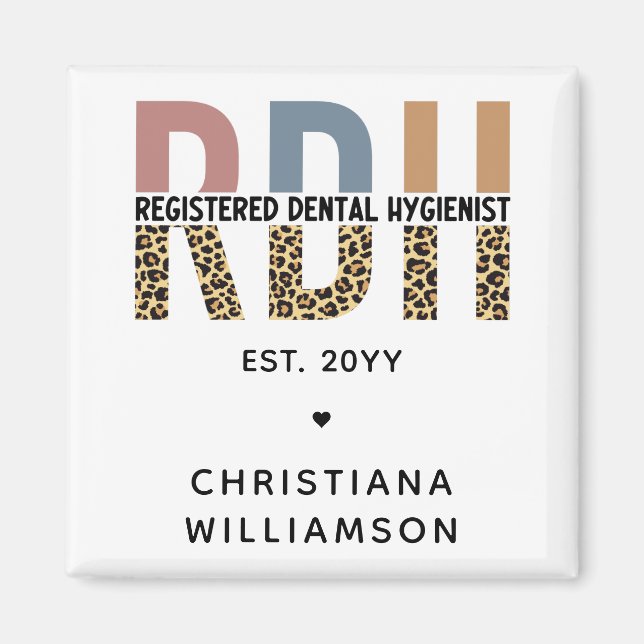 Imã Presentes de Higienista Dental Registrados de RDH  (Frente)