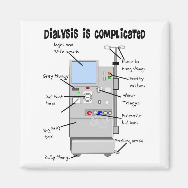 Imã Presentes de Humor em Diálise para Enfermeiros, Té (Frente)