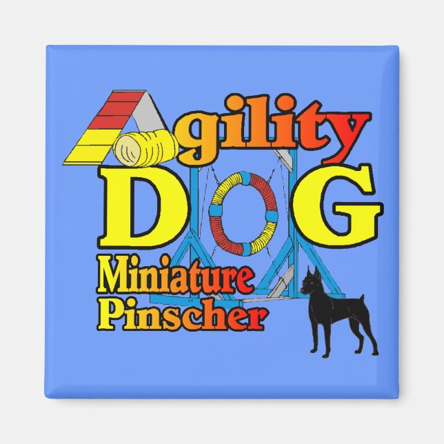 Imã Presentes de Miniatura_Pinscher_Agilidade (Frente)