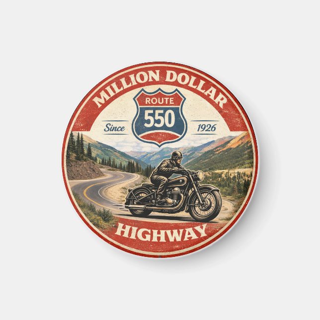 Imã Presentes de motocicleta da Million Dollar Highway (Frente)