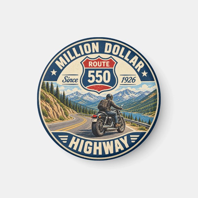 Imã Presentes de motocicleta da Million Dollar Highway (Frente)