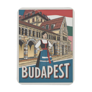 Ímã presentes de mulher local vintage Budapeste Hungri
