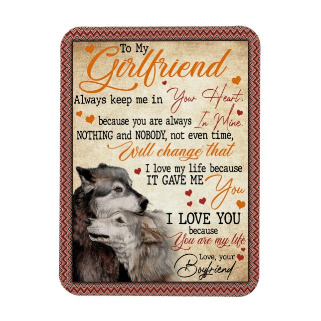 Ímã Presentes de Namorada| Carta Ao Meu Namorada (Vertical)