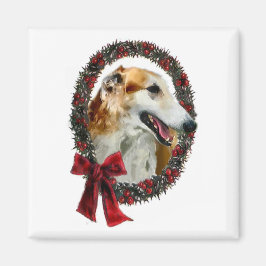 Imã Presentes de Natal Borzoi