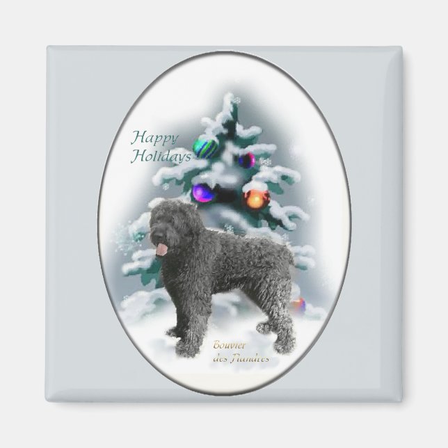 Imã Presentes de Natal Bouvier des Flandres (Frente)