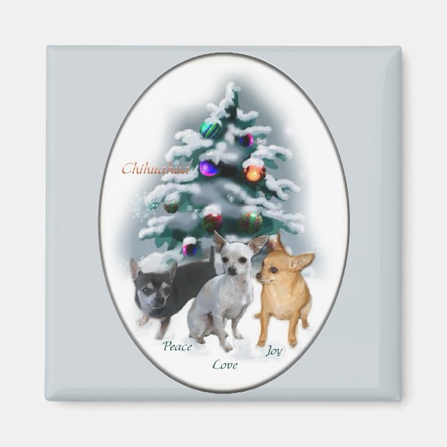 Imã Presentes de Natal Chihuahua (Frente)