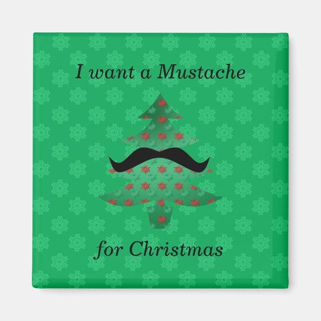 Imã Presentes de natal de bigode engraçados (Frente)