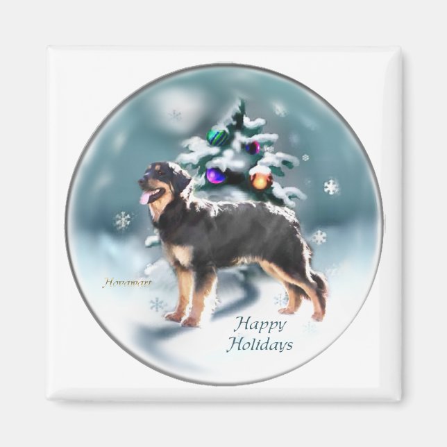 Imã Presentes de Natal de Hovawart (Frente)