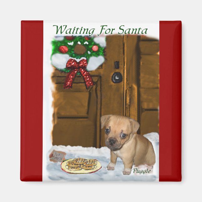 Imã Presentes de Natal de Puggle (Frente)