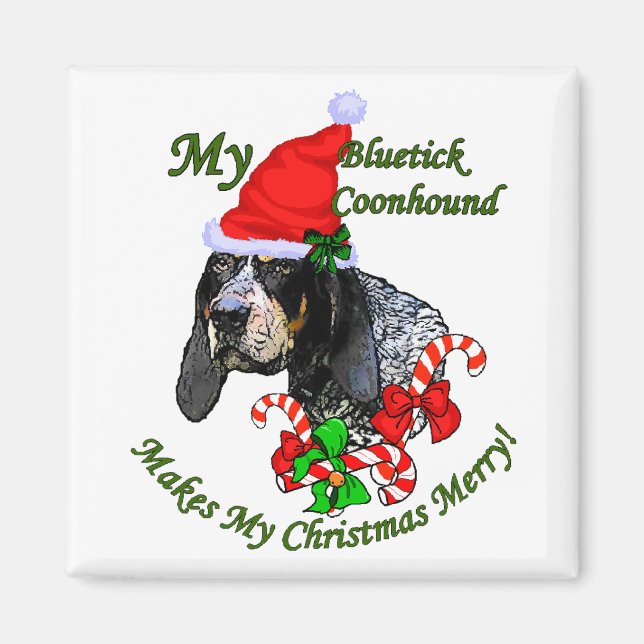 Imã Presentes de Natal do Bluetick Coonhound (Frente)