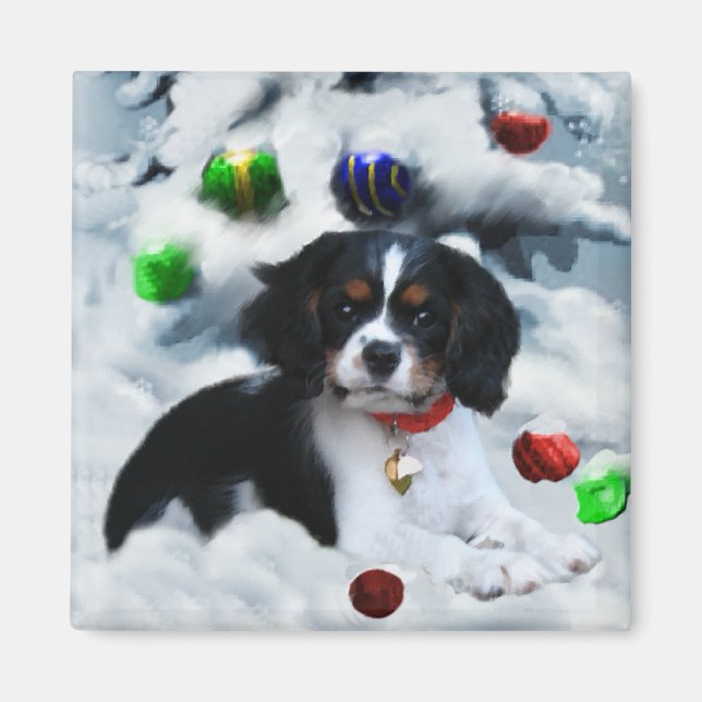 Imã Presentes de Natal do Cavalier King Charles Spanie (Frente)